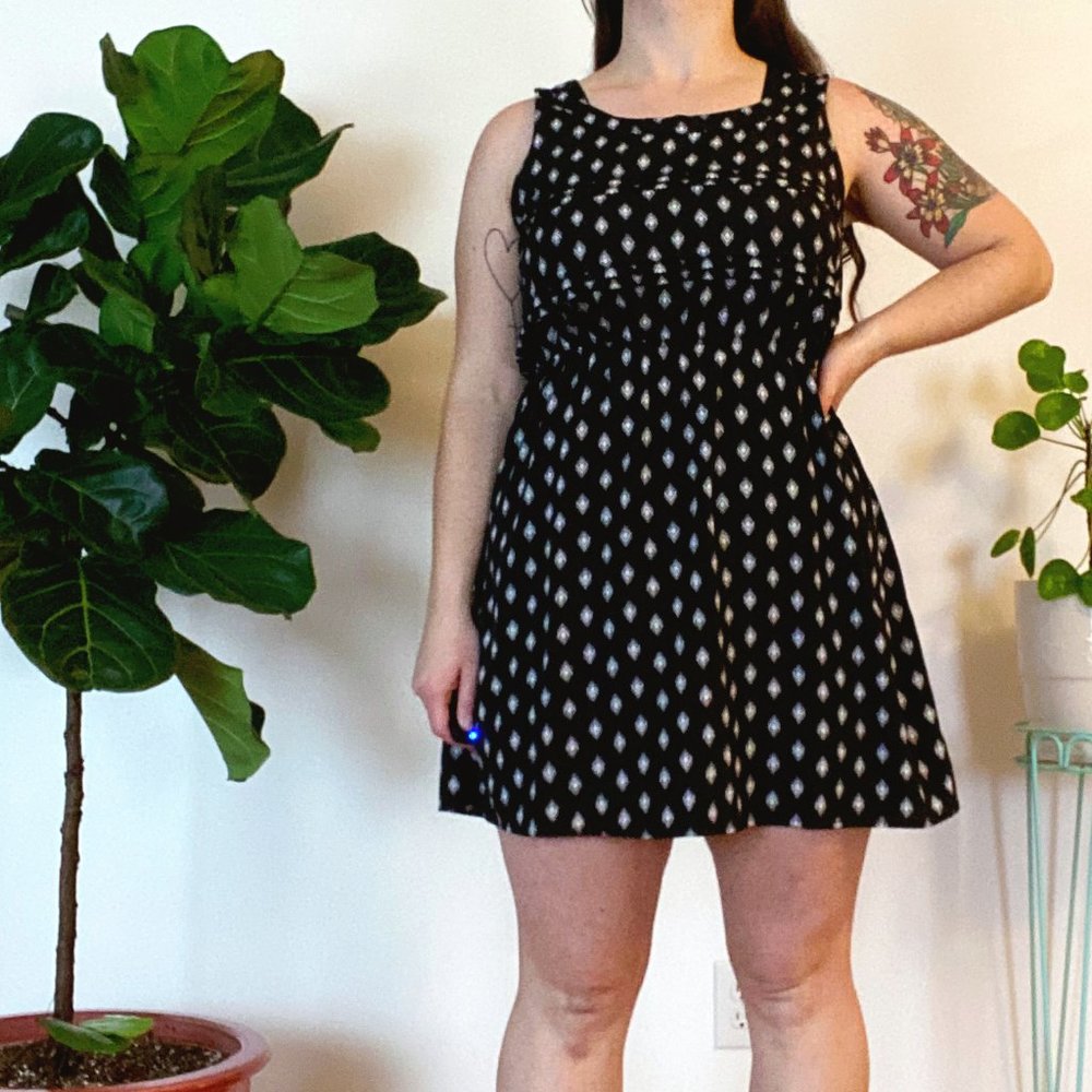 Geometric Print Black & White Dress size XXL